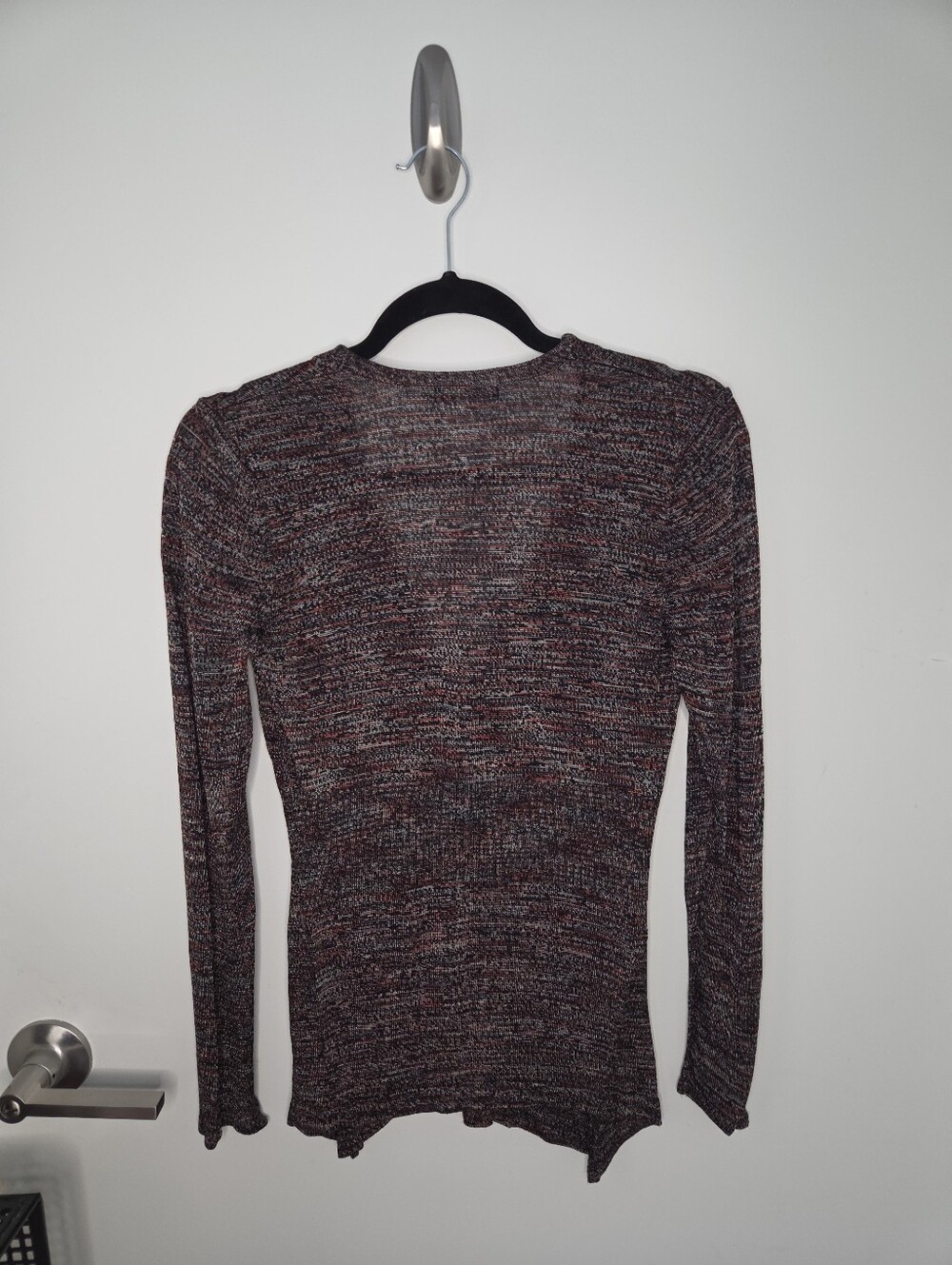 NIC + ZOE Women's Petite Small Multicolor Silk Blend Peplum Cardigan - Picture 3 of 5